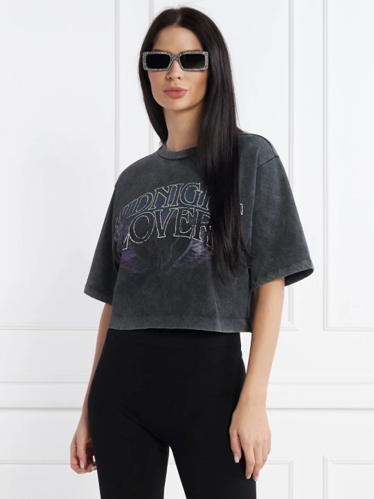 Zdjęcie produktu HUGO T-shirt Dakadia | Cropped Fit grafitowy
