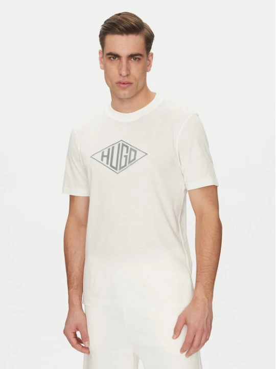 Zdjęcie produktu HUGO T-Shirt Dalendi 50534934 Écru Regular Fit Kremowy