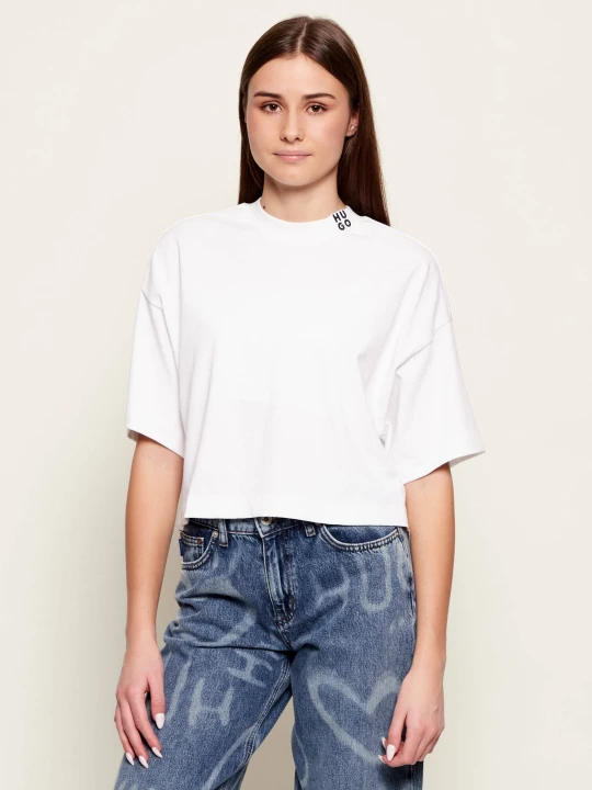 Zdjęcie produktu HUGO T-shirt Damelody | Cropped Fit biały