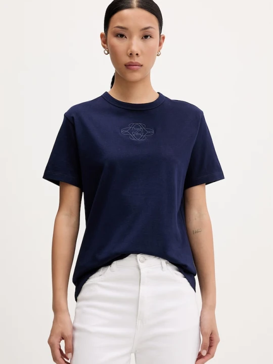 Zdjęcie produktu HUGO T-shirt damski bawełniany Damacia_8 granatowy
