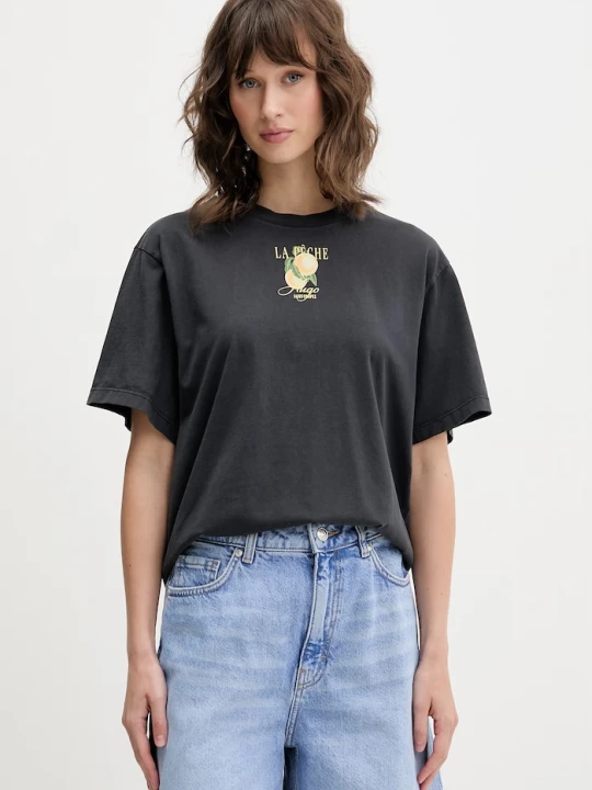 Zdjęcie produktu HUGO T-shirt damski bawełniany Vintage Tee_24 szary