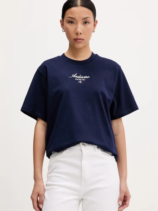 Zdjęcie produktu HUGO T-shirt damski bawełniany Vintage Tee_25 granatowy