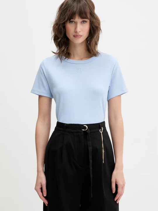 Zdjęcie produktu HUGO T-shirt damski z bawełny Deloris niebieski