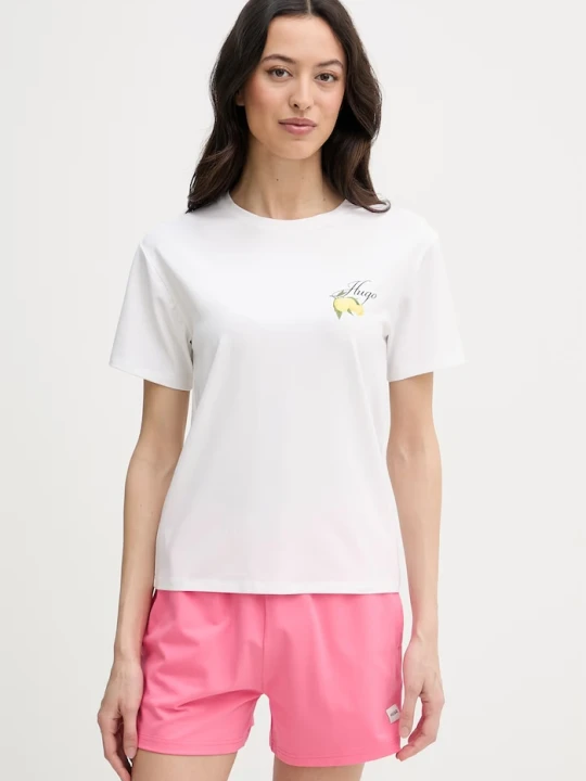 Zdjęcie produktu HUGO T-shirt damski z modalem CASUAL T-SHIRT biały