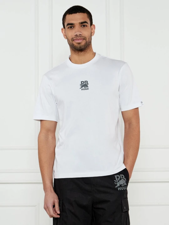Zdjęcie produktu HUGO T-shirt Deckies_RB | HUGO X RACING BULLS | Relaxed fit biały