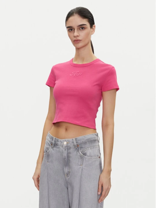Zdjęcie produktu HUGO T-Shirt Delanor_2 50539132 Różowy Cropped Fit