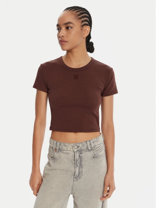 Zdjęcie produktu HUGO T-Shirt Delanor 50512000 Brązowy Slim Fit