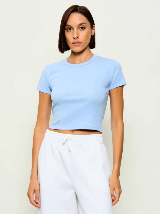 Zdjęcie produktu HUGO T-shirt Delanor | Cropped Fit błękitny