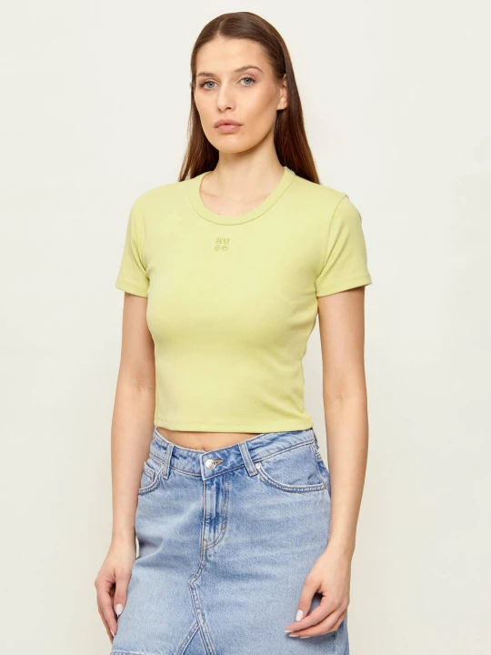 Zdjęcie produktu HUGO T-shirt Delanor | Cropped Fit limonkowy