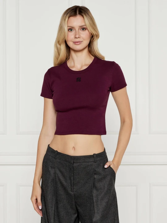 Zdjęcie produktu HUGO T-shirt Delanor | Cropped Fit bordowy