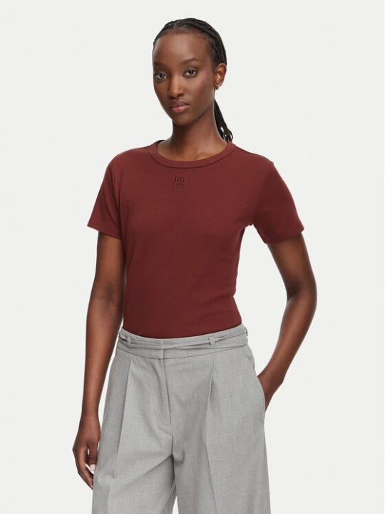 Zdjęcie produktu HUGO T-Shirt Deloris 50512002 Brązowy ciemny Regular Fit