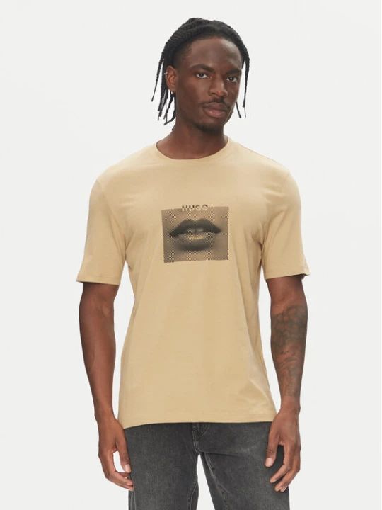 Zdjęcie produktu HUGO T-Shirt Deterni 50544496 Beżowy Regular Fit