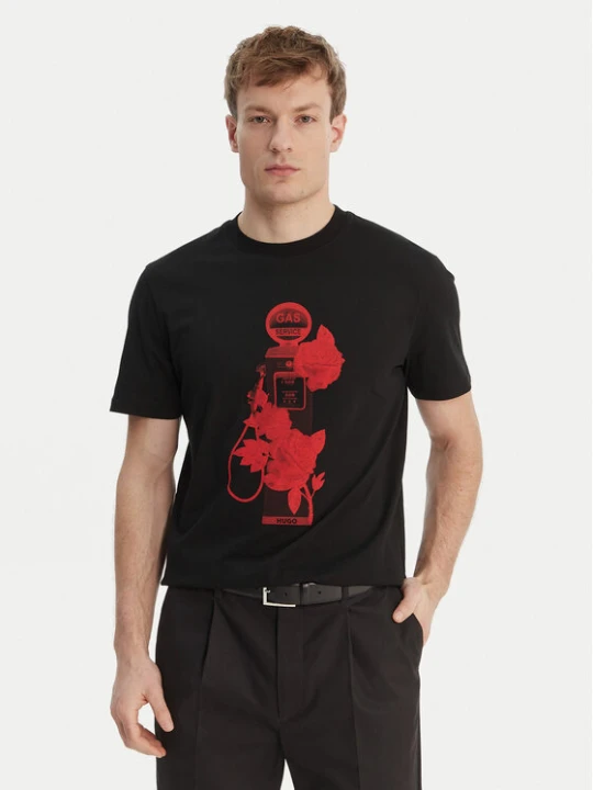 Zdjęcie produktu HUGO T-Shirt Dikerd 50564024 Czarny Relaxed Fit