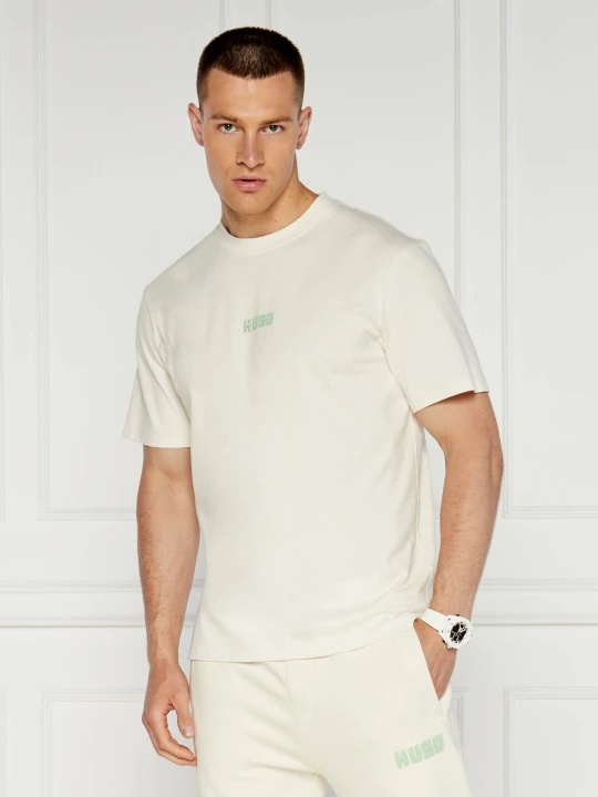 Zdjęcie produktu HUGO T-shirt Diqitee | Comfort fit kremowy