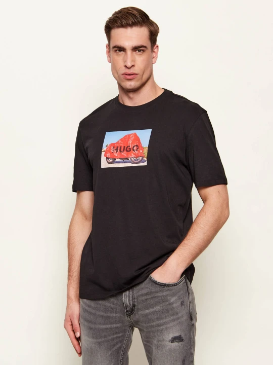 Zdjęcie produktu HUGO T-shirt Dostino | Regular Fit czarny