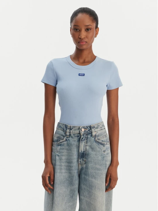 Zdjęcie produktu HUGO T-Shirt Easy 50523924 Błękitny Slim Fit Niebieski jasny