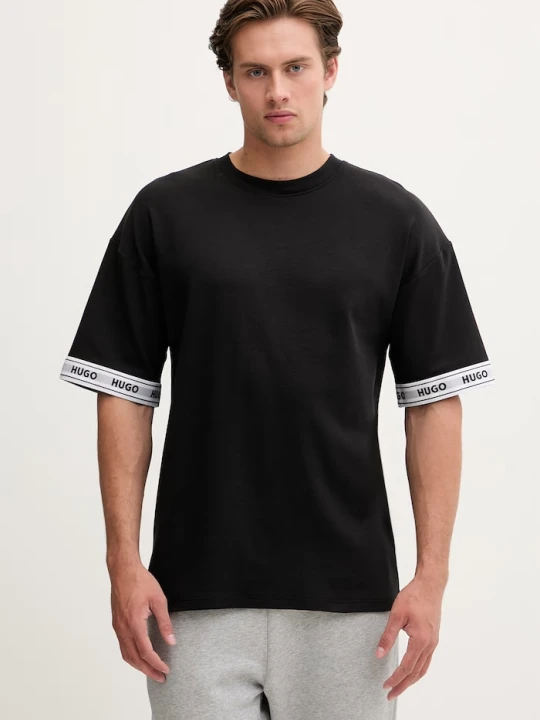Zdjęcie produktu HUGO T-shirt lounge męski bawełniany z elastanem TADE T-SHIRT czarny