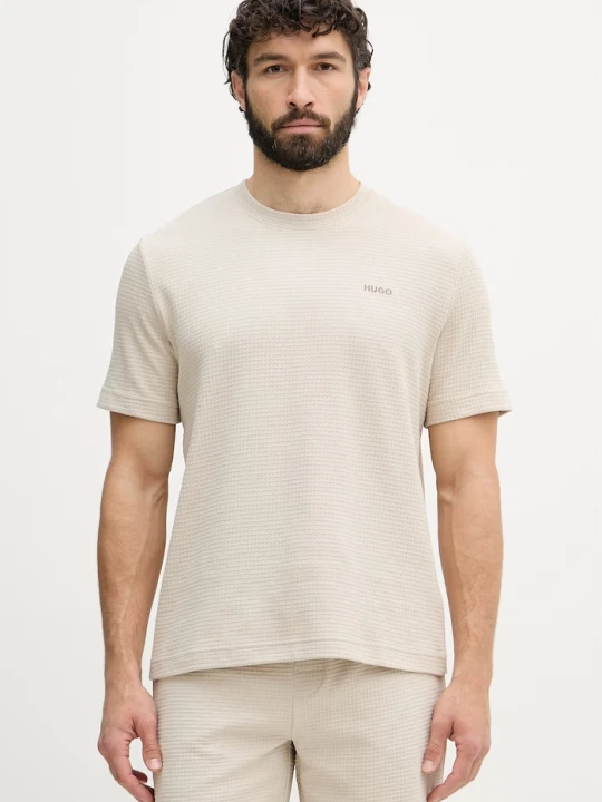 Zdjęcie produktu HUGO T-shirt lounge męski z bawełną Austin T-Shirt beżowy