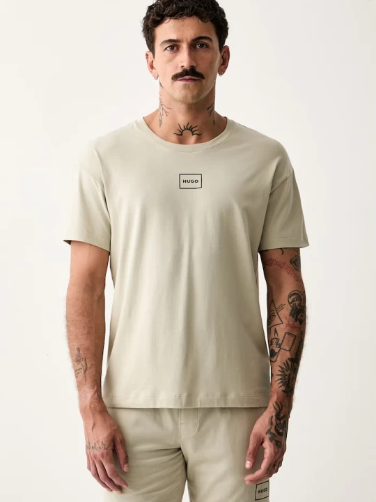 Zdjęcie produktu HUGO T-shirt lounge męski z bawełną Laze T-Shirt beżowy
