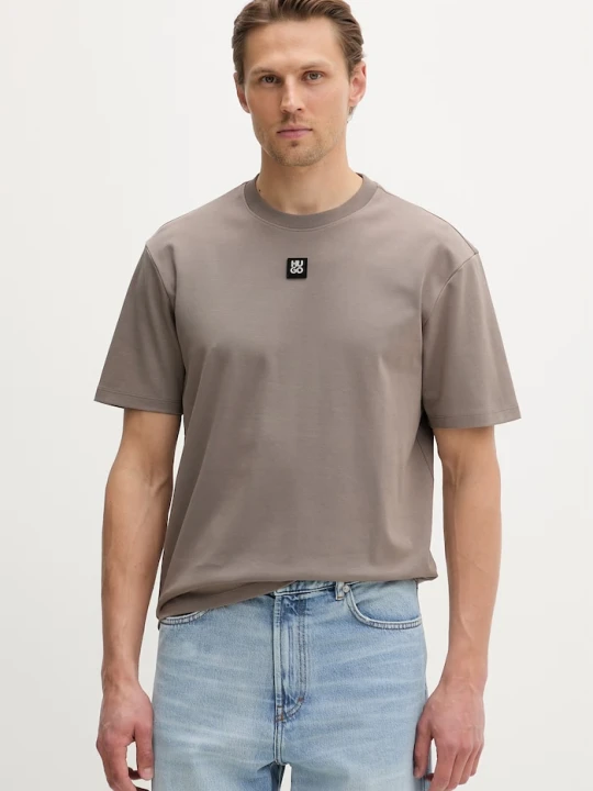 Zdjęcie produktu HUGO T-shirt męski bawełniany Dalile beżowy
