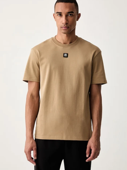 Zdjęcie produktu HUGO T-shirt męski bawełniany Dalile brązowy