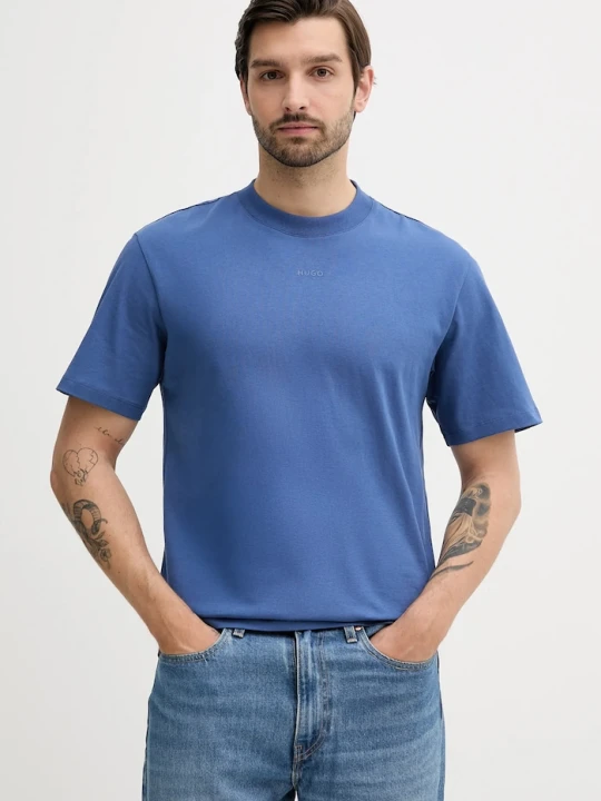 Zdjęcie produktu HUGO T-shirt męski bawełniany Dapolino niebieski