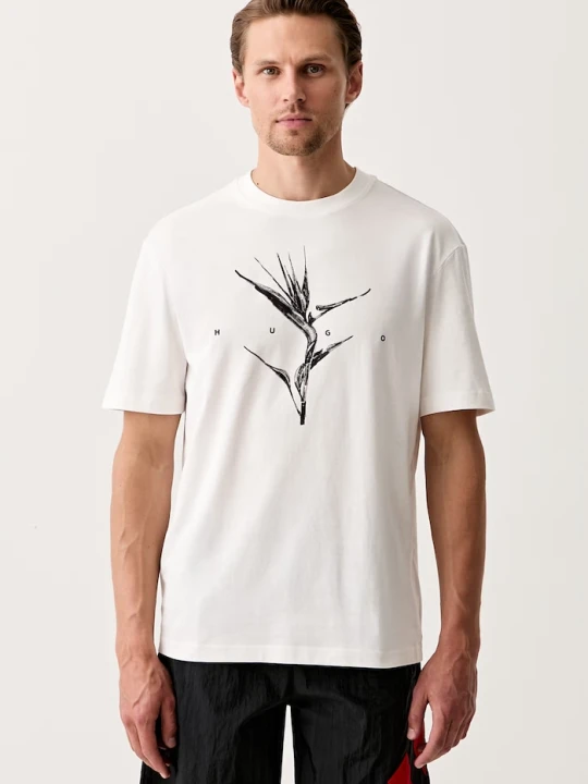 Zdjęcie produktu HUGO T-shirt męski bawełniany Darise beżowy