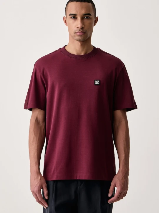Zdjęcie produktu HUGO T-shirt męski bawełniany Deryk bordowy