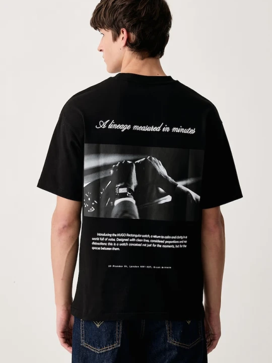 Zdjęcie produktu HUGO T-shirt męski bawełniany Devrolo czarny