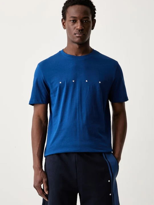 Zdjęcie produktu HUGO T-shirt męski bawełniany Dorosi niebieski
