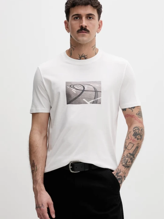 Zdjęcie produktu HUGO t-shirt męski bawełniany Dostino biały