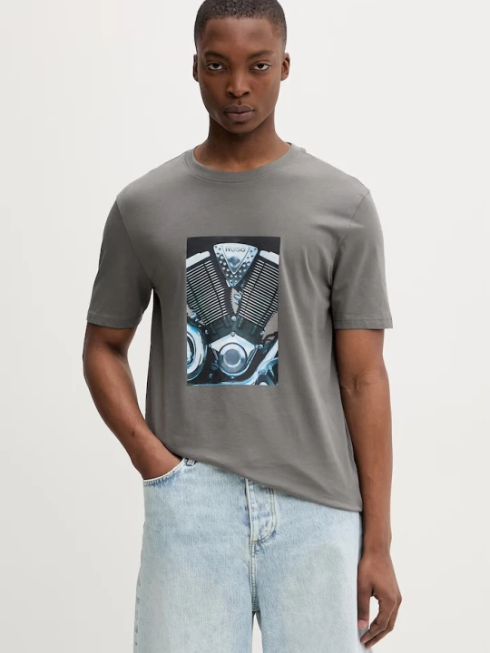 Zdjęcie produktu HUGO t-shirt męski bawełniany Dostino szary