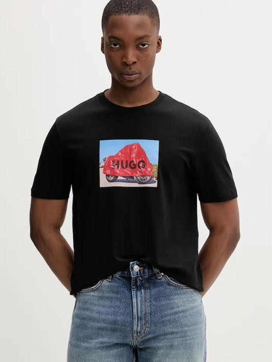 Zdjęcie produktu HUGO t-shirt męski bawełniany Dostino czarny