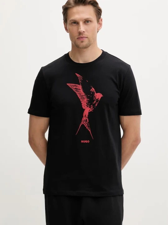 Zdjęcie produktu HUGO T-shirt męski bawełniany Duhorse czarny