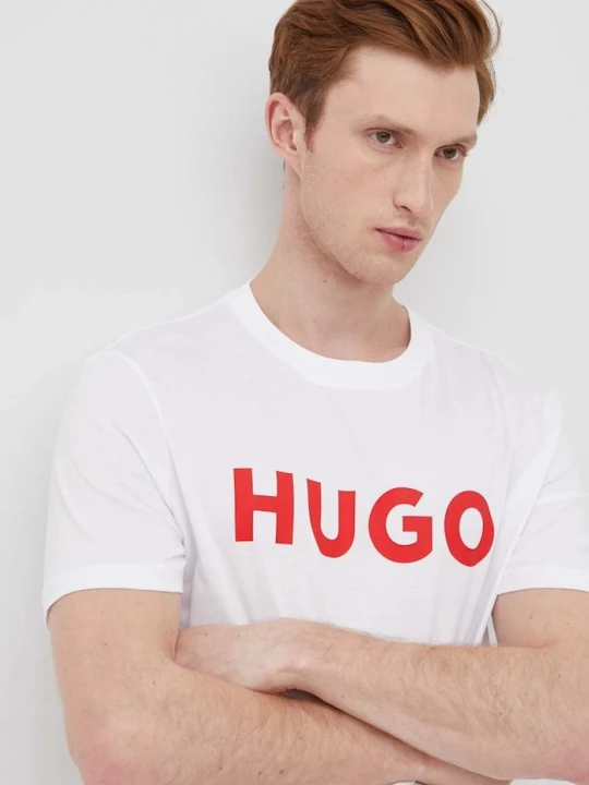 Zdjęcie produktu HUGO T-shirt męski bawełniany Dulivio biały