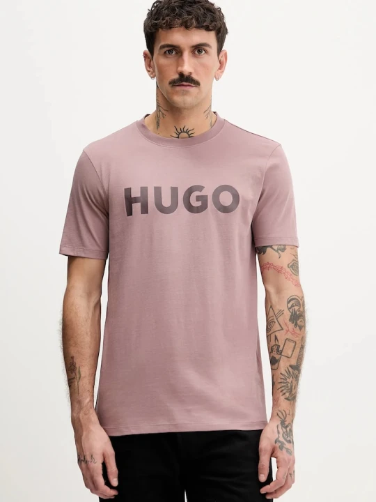 Zdjęcie produktu HUGO T-shirt męski bawełniany Dulivio różowy