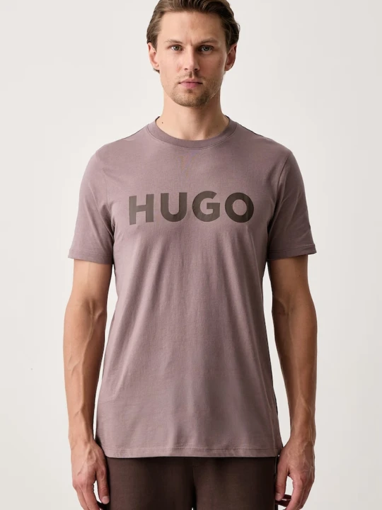 Zdjęcie produktu HUGO T-shirt męski bawełniany Dulivio brązowy