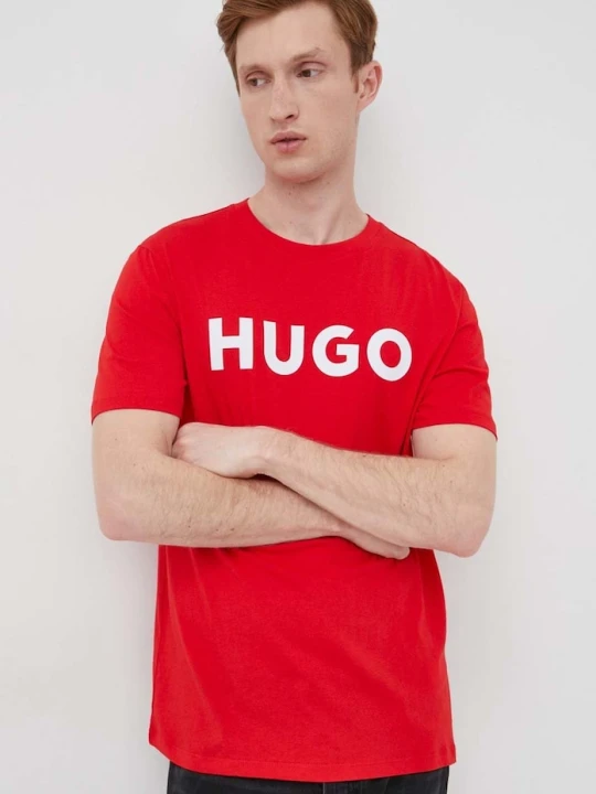 Zdjęcie produktu HUGO T-shirt męski bawełniany Dulivio czerwony