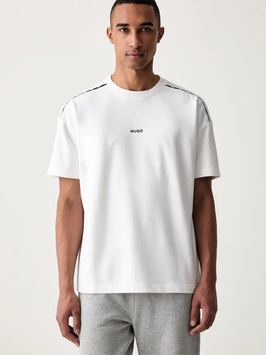 Zdjęcie produktu HUGO T-shirt oversize męski z bawełną NOAH T-SHIRT beżowy