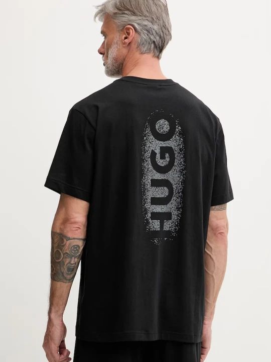Zdjęcie produktu HUGO T-shirt piżamowy męski bawełniany SPRAY T-SHIRT czarny