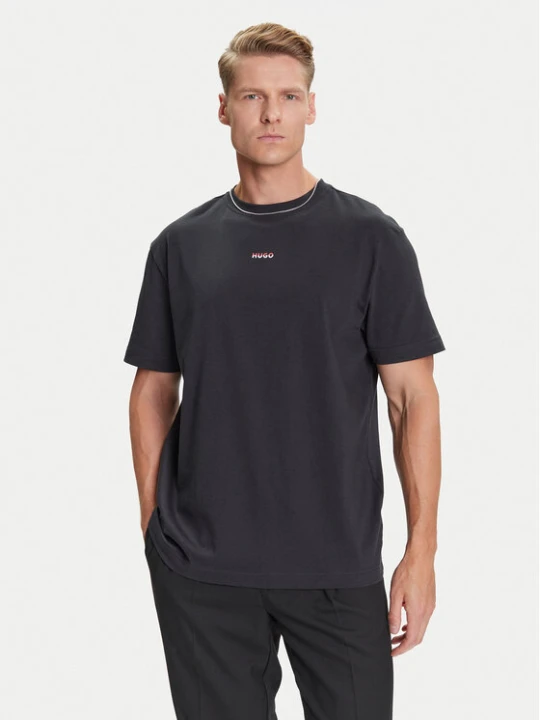 Zdjęcie produktu HUGO T-Shirt Split Logo 50544185 Czarny Relaxed Fit