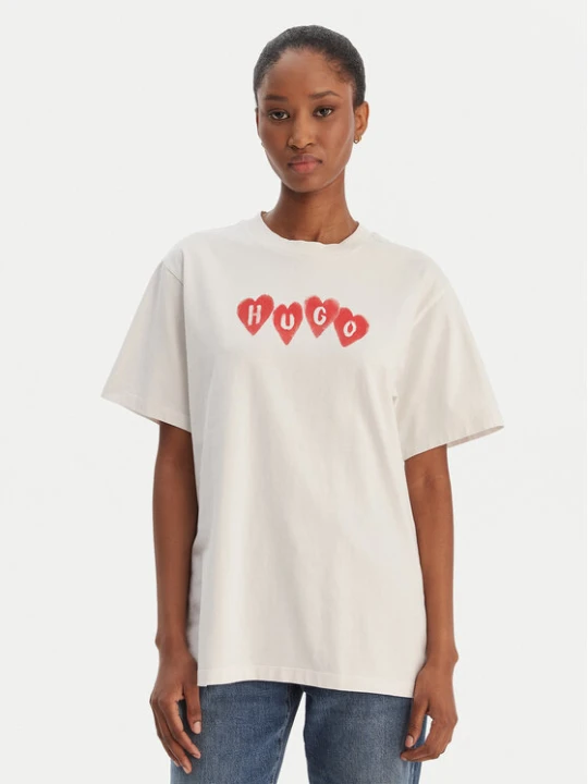 Zdjęcie produktu HUGO T-Shirt Vintage 50561164 Kremowy Relaxed Fit