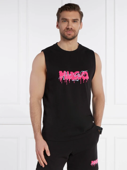 Zdjęcie produktu HUGO Tank top Dopical | Relaxed fit | stretch czarny