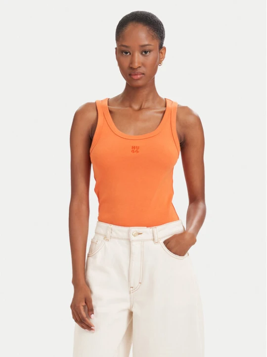 Zdjęcie produktu HUGO Top Datamia 50514489 Pomarańczowy Slim Fit
