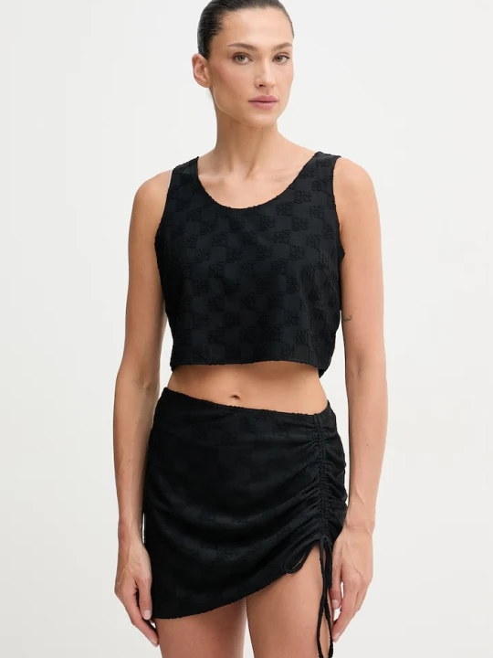 Zdjęcie produktu HUGO top plażowy damski Terry mono_top czarny