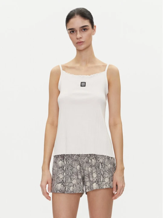 Zdjęcie produktu HUGO Top Rib_Vest 50540056 Écru Regular Fit Kremowy