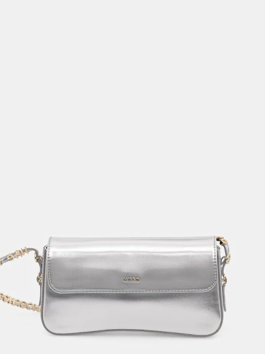 Zdjęcie produktu HUGO torebka crossbody damska z imitacji skóry Syndra LA_Sh. Bag srebrny