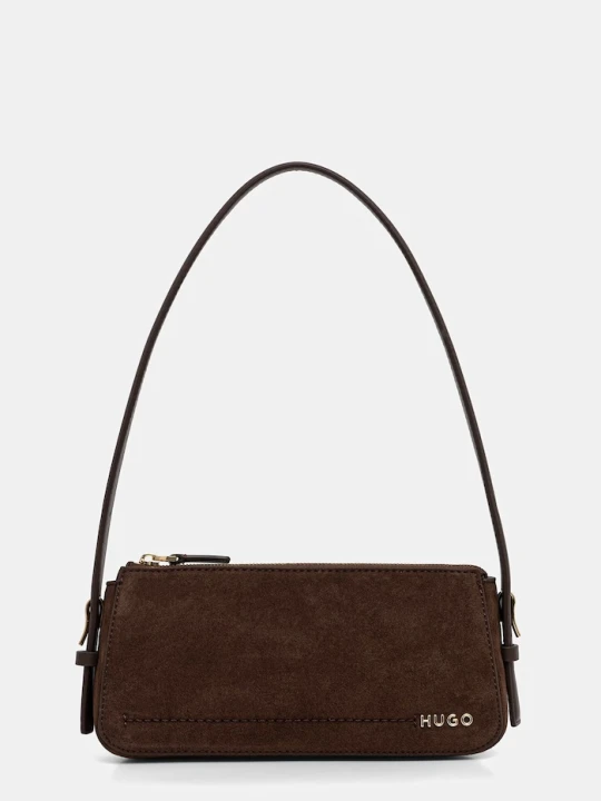 Zdjęcie produktu HUGO torebka hobo damska z imitacji zamszu Yorih S_Hobo brązowy