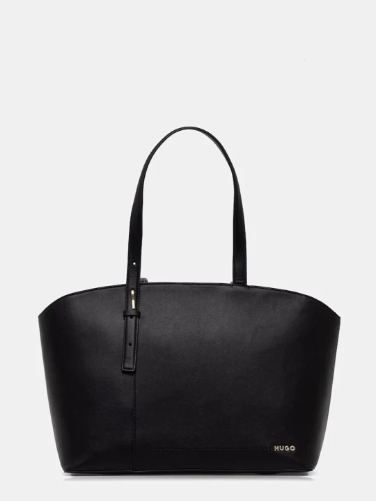 Zdjęcie produktu HUGO torebka shopper damska z imitacji skóry Yorih Tote zip czarny
