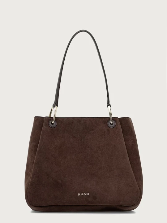 Zdjęcie produktu HUGO torebka tote damska z imitacji zamszu Orin 2.0S_Small Tote brązowy